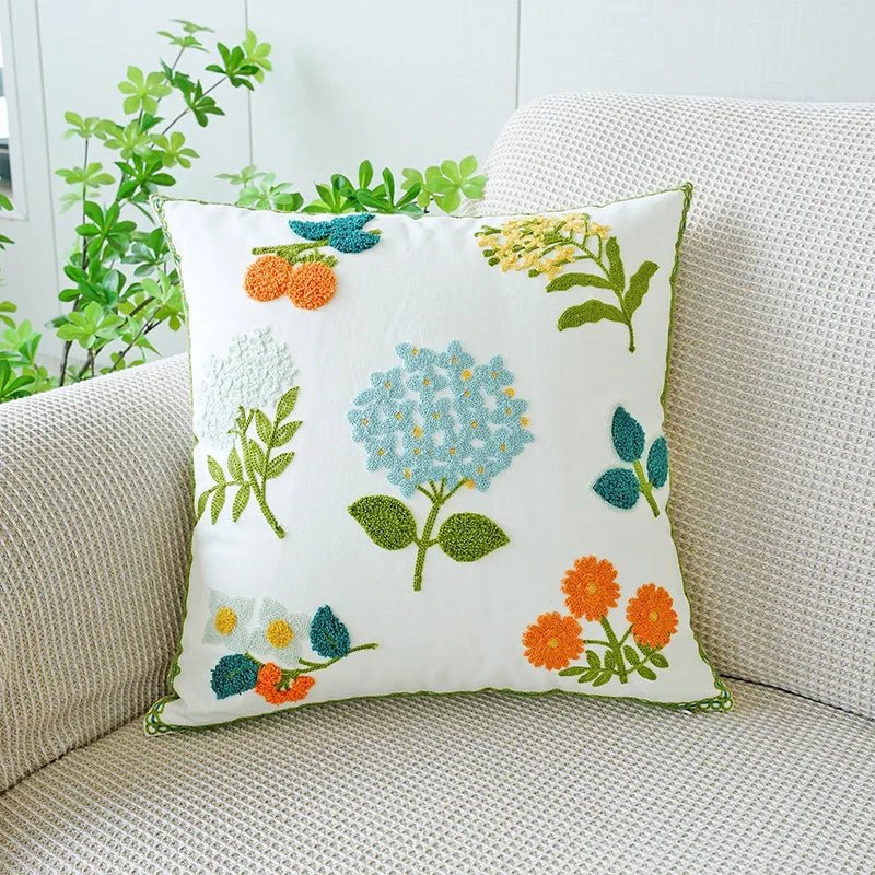 Cute Throw Pillow Cover For Sofa With Nordic Flower Design - Casatrail.com