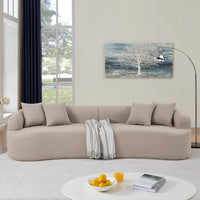 Thumbnail for Curved Modular Sectional Sofa in Lamb's Wool Fabric