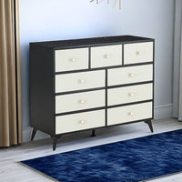 Thumbnail for CABINET WOOD MDF BOARDS, 9 Drawers Dresser, BLACK COLOUR