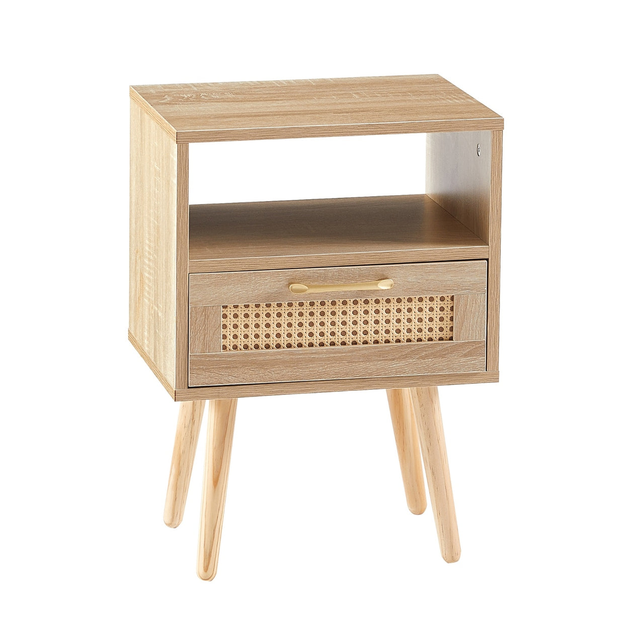 Rattan End Table With Drawer
