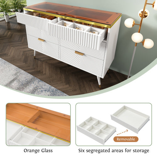 Sideboard Cabinet Dresser With 6 Drawers