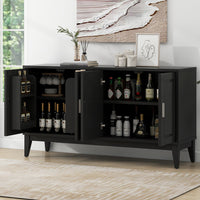 Thumbnail for 4 Door Sideboard Storage Cabinet With Gantry With Adjustable Shelves