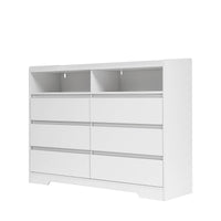 Thumbnail for 6 Drawer Dresser With LED Lights Modern Dressers Drawers With Sturdy Frame