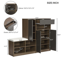 Thumbnail for 2-in-1 Shoe Storage Bench And Shoe Cabinet