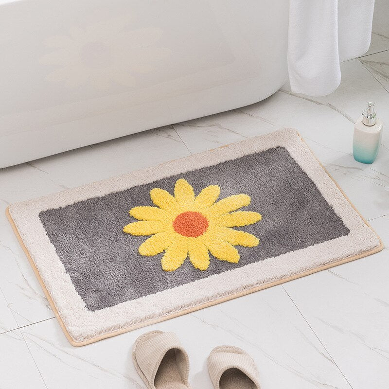 Daisy Non - Slip Bath Mat for Bathroom - Thickened and Fluffy - Casatrail.com