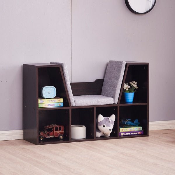 Dark Brown 6 - Cube Kids Bookcase - Casatrail.com