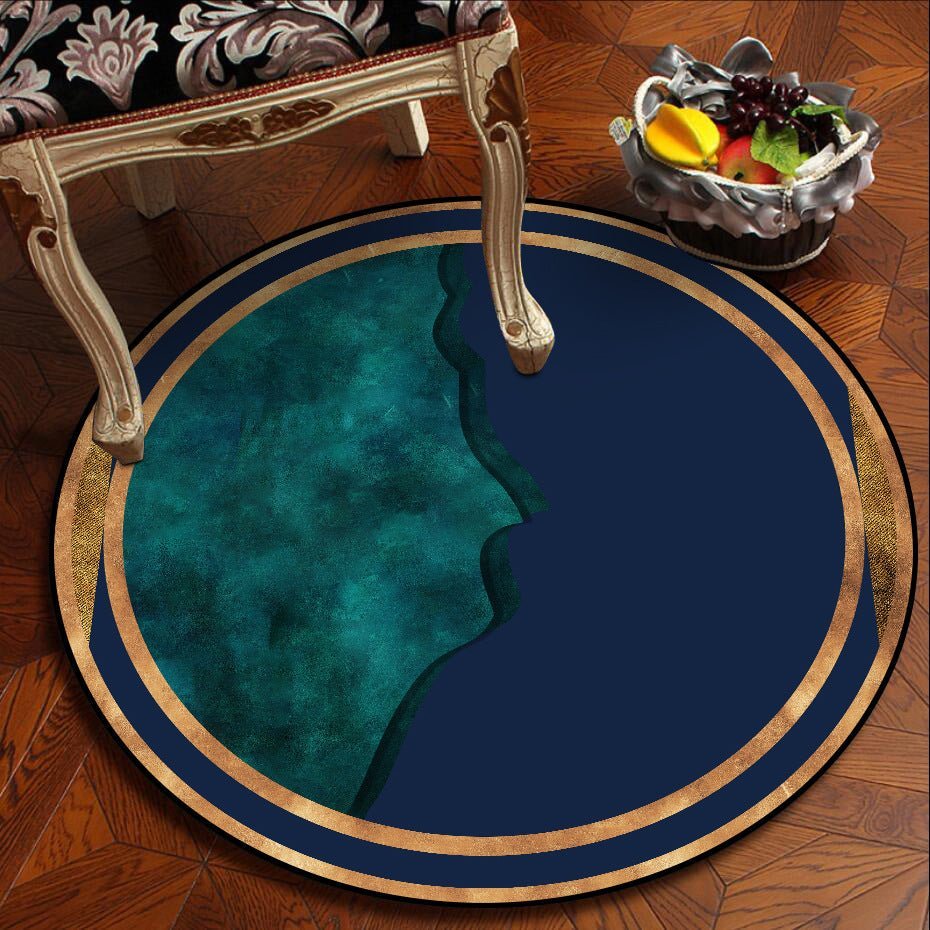 Dark Green Washable Round Rug - Casatrail.com