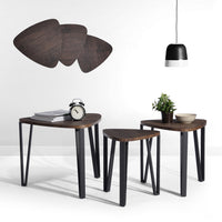 Thumbnail for Stacking Side Table Set of 3 Nesting Triangle End Coffee Tables