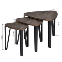 Thumbnail for Stacking Side Table Set of 3 Nesting Triangle End Coffee Tables