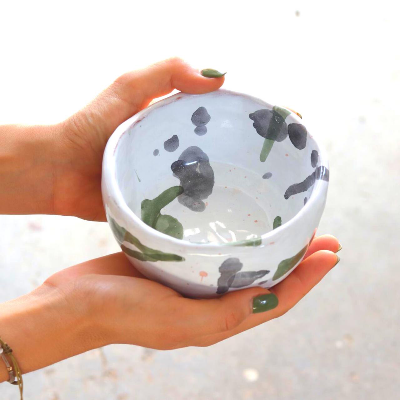 Ceramic Handmade Soup Bowl in Watercolour Aesthetic