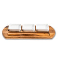 Serving Tray with 3 square ceramic bowls