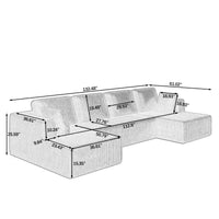 Thumbnail for Modern Minimalist U Shape Modular Sectional Sofa