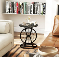 Thumbnail for 2 Piece Vintage Industrial Wheel Design Side Table
