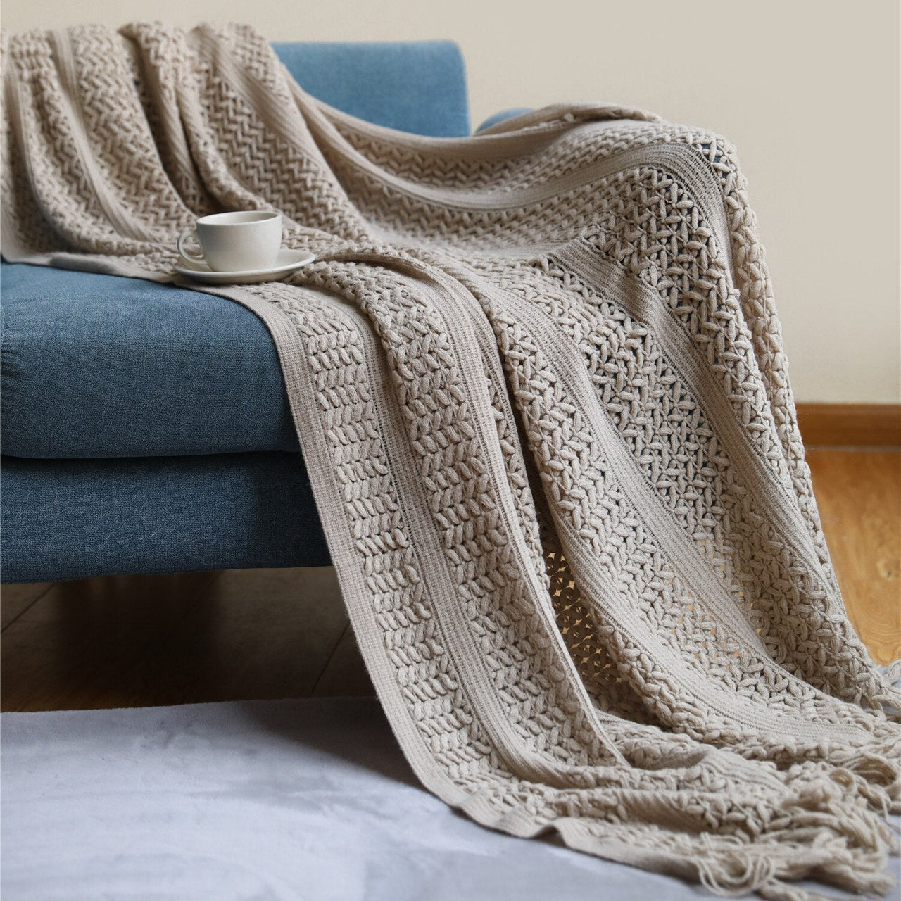 Decorative Sofa Throw Blanket with Tassel - Casatrail.com