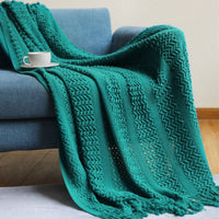 Thumbnail for Decorative Sofa Throw Blanket with Tassel - Casatrail.com