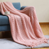 Thumbnail for Decorative Sofa Throw Blanket with Tassel - Casatrail.com