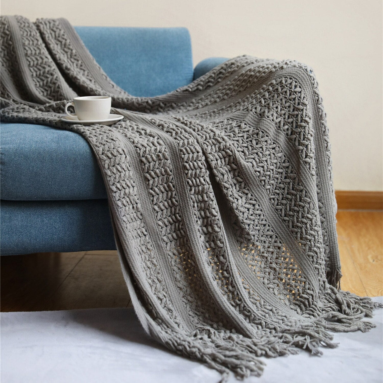 Decorative Sofa Throw Blanket with Tassel - Casatrail.com