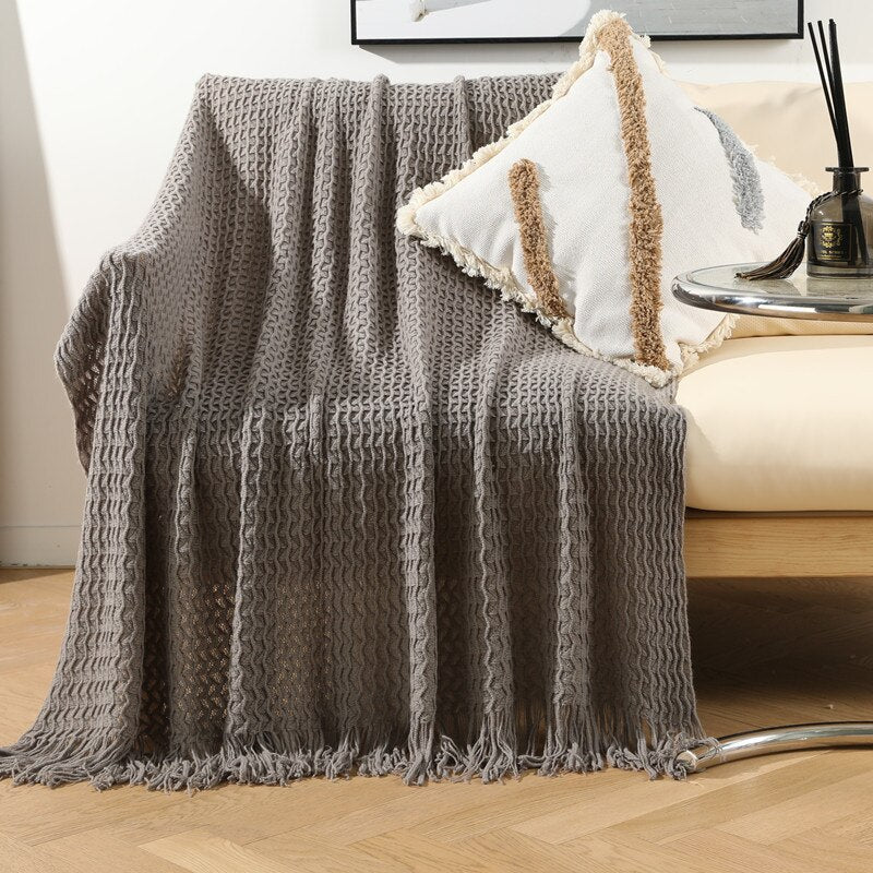 Decorative Sofa Throw Blanket with Tassel - Casatrail.com