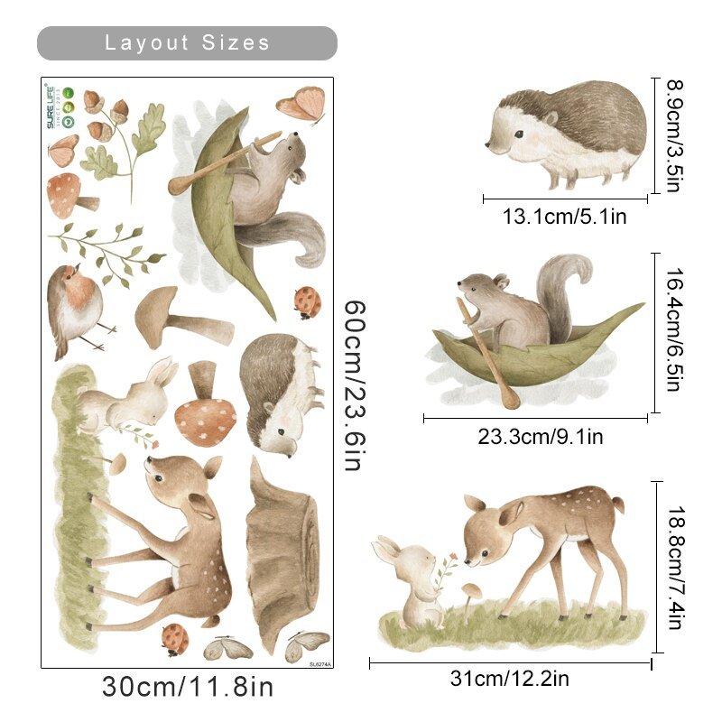 Deer and Floral Wall Stickers - Casatrail.com