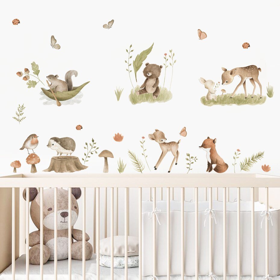 Deer and Floral Wall Stickers - Casatrail.com