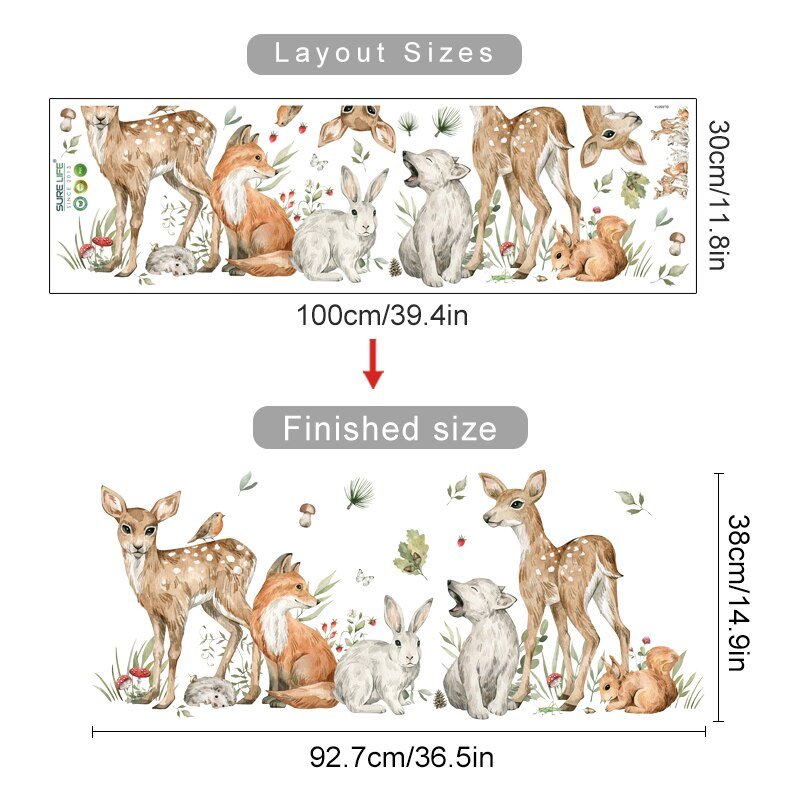 Deer and Floral Wall Stickers - Casatrail.com