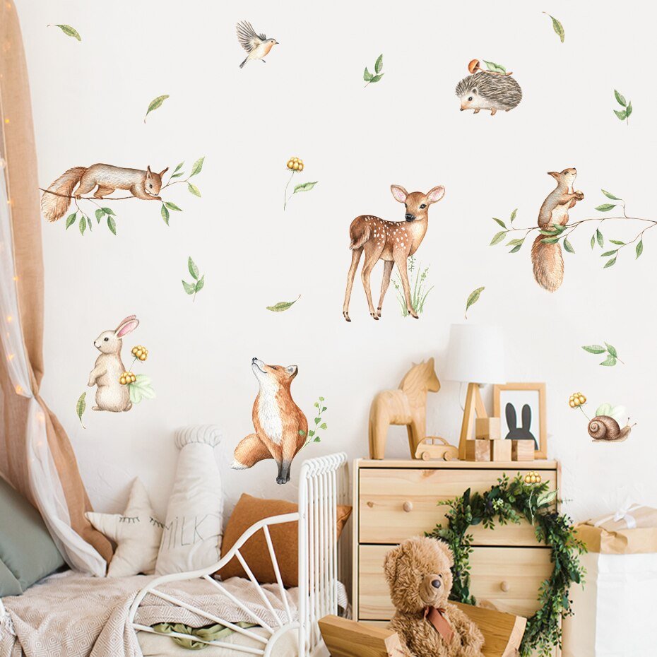 Deer and Floral Wall Stickers - Casatrail.com