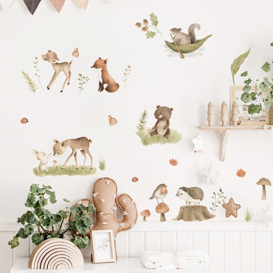 Deer and Floral Wall Stickers - Casatrail.com