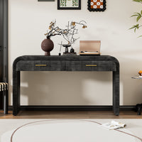 Thumbnail for Unique Retro Silhouette Console Table with Two Top Drawers
