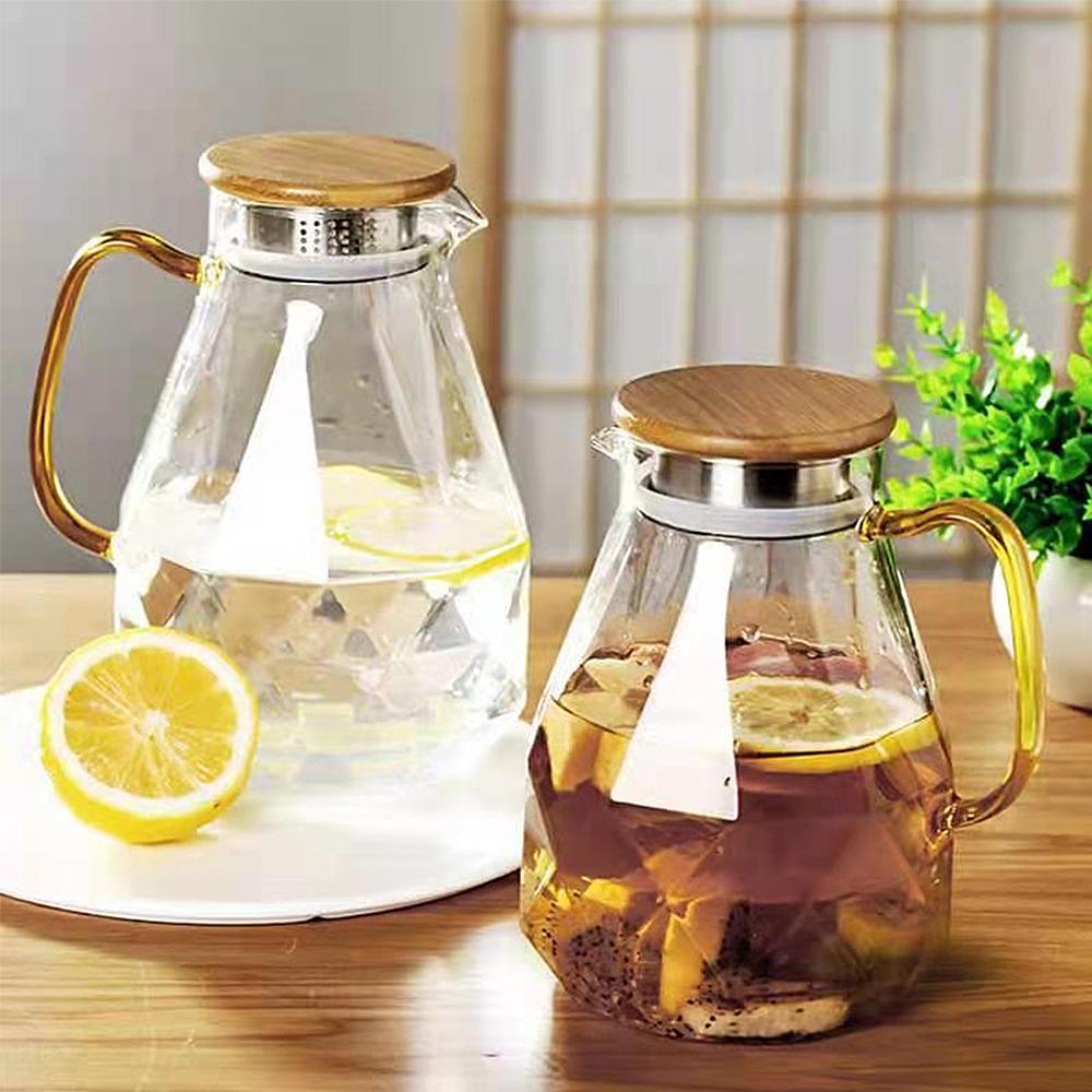 Diamond Glass Tea Set Teapot Hot Cold Water Jug Transparent Coffee Pot Kettle Water Bottle Jar Carafe Heat - Resistant Teapot Set - Casatrail.com