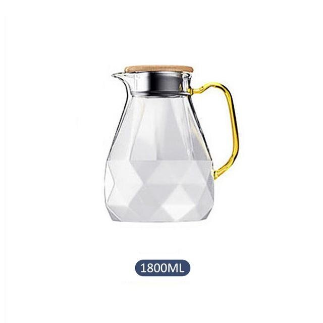 Diamond Glass Tea Set Teapot Hot Cold Water Jug Transparent Coffee Pot Kettle Water Bottle Jar Carafe Heat - Resistant Teapot Set - Casatrail.com