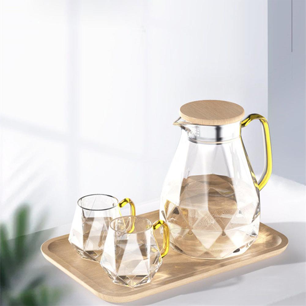 Diamond Glass Tea Set Teapot Hot Cold Water Jug Transparent Coffee Pot Kettle Water Bottle Jar Carafe Heat - Resistant Teapot Set - Casatrail.com