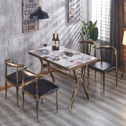 Dining Table Set with Metal Legs - Casatrail.com