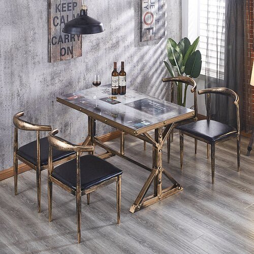 Dining Table Set with Metal Legs - Casatrail.com