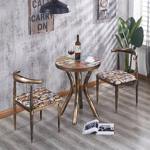 Dining Table Set with Metal Legs - Casatrail.com