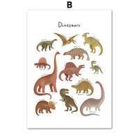 Thumbnail for Dinosaur Cartoon Wall Art Canvas Painting Posters - Casatrail.com