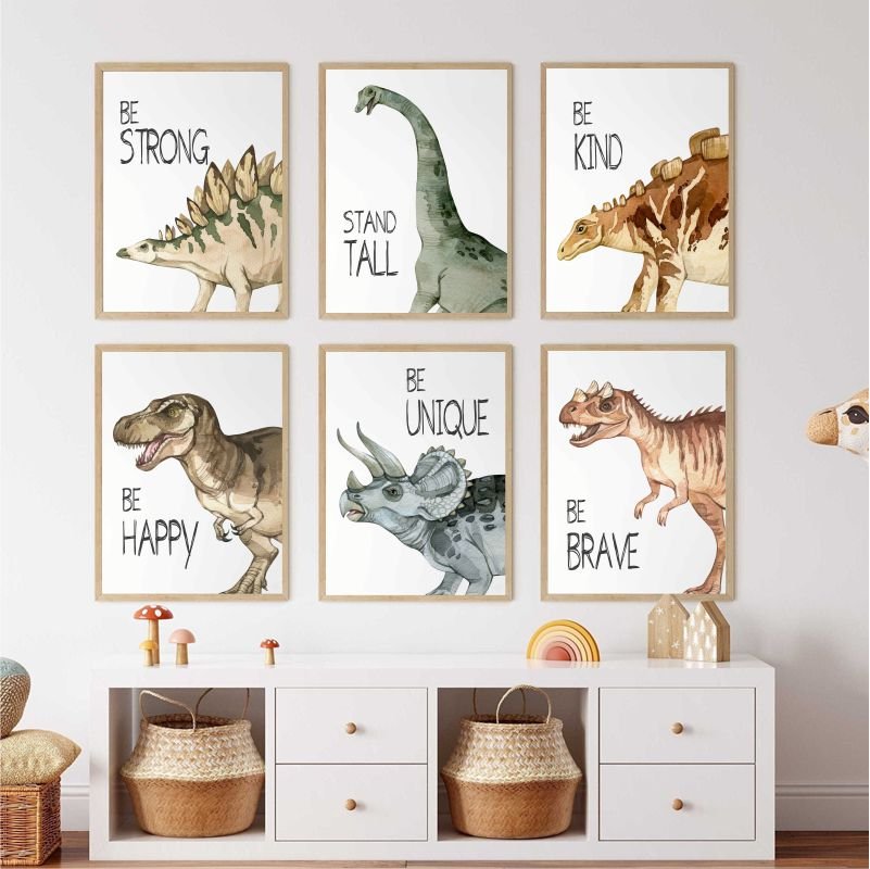 Dinosaur Cartoon Wall Art Poster - Casatrail.com