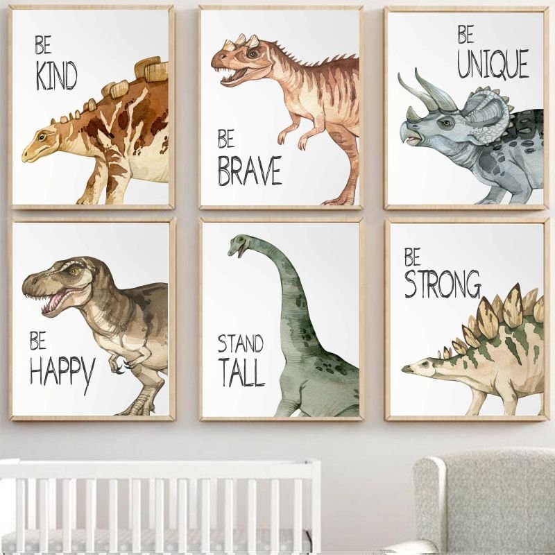 Dinosaur Cartoon Wall Art Poster - Casatrail.com