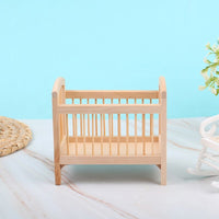 Thumbnail for Dollhouse Wooden Miniature Crib - Casatrail.com