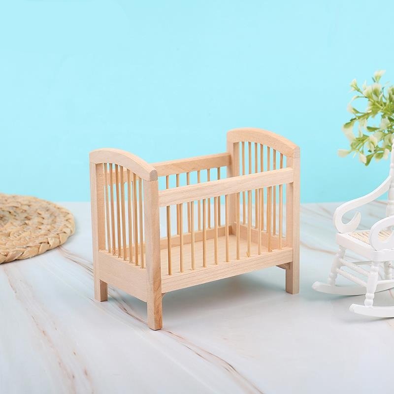 Dollhouse Wooden Miniature Crib - Casatrail.com