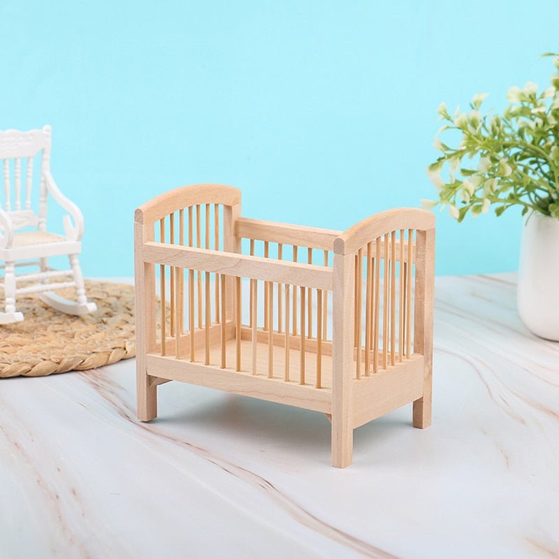 Dollhouse Wooden Miniature Crib - Casatrail.com