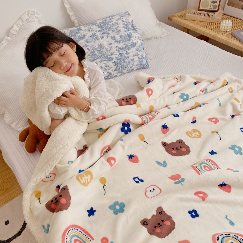 Double Thickened Lamb Fleece Blanket - Casatrail.com