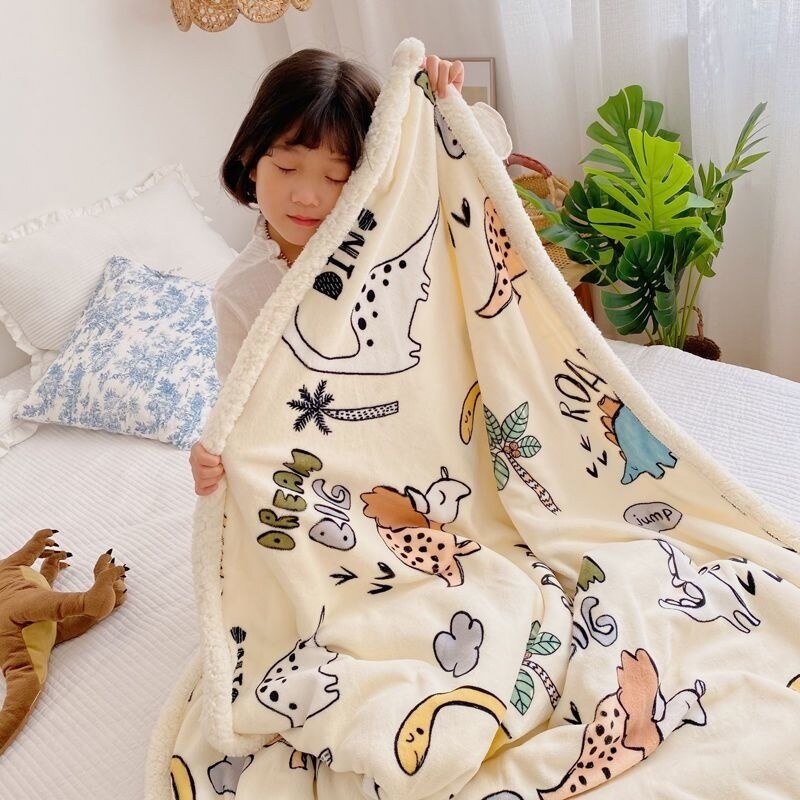 Double Thickened Lamb Fleece Blanket - Casatrail.com