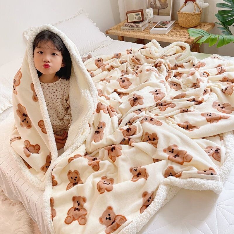 Double Thickened Lamb Fleece Blanket - Casatrail.com