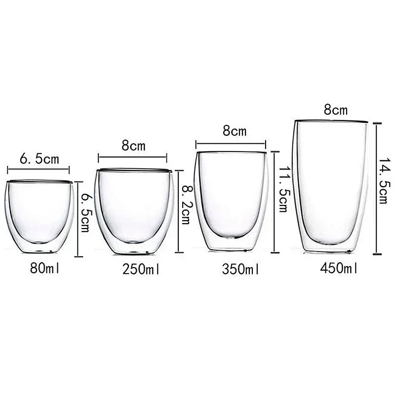 Double Wall High Borosilicate Glass Mug Set - Casatrail.com