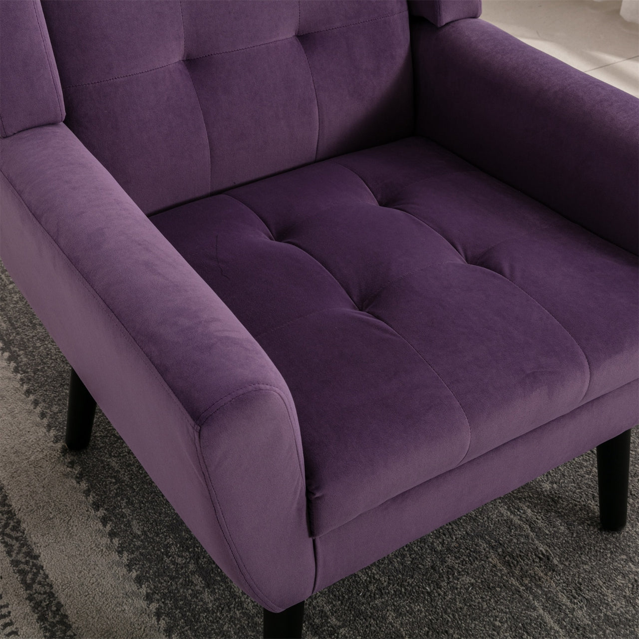 Modern Soft Velvet Ergonomic Accent Chair For Living Room