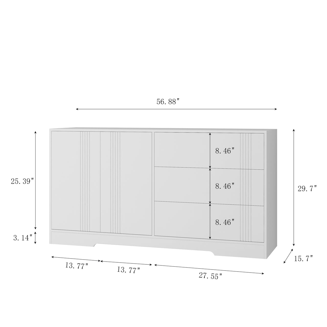 Sideboard Buffet Cabinet With Storage & Adjustable Shelves