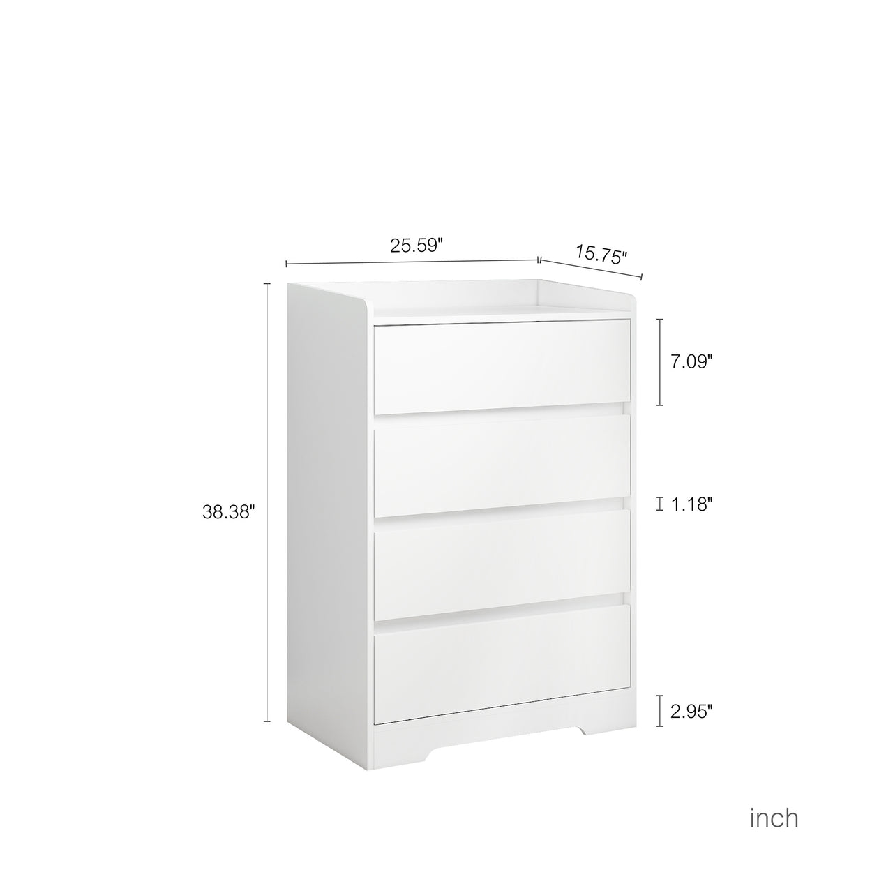 4 Drawer Modern Wooden Cabinet With Sturdy Frame