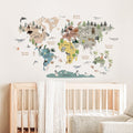 Educational World Map Animals Stickers