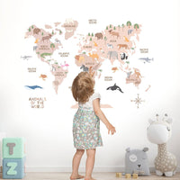 Thumbnail for Educational World Map Animals Stickers - Casatrail.com