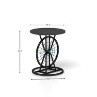Thumbnail for 2 Piece Vintage Industrial Wheel Design Side Table